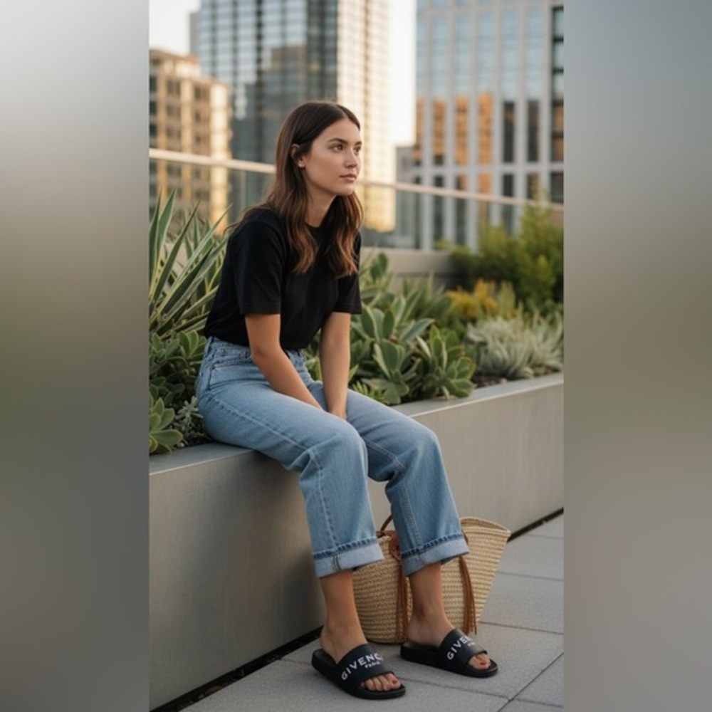 Givenchy Black Slide Sandals